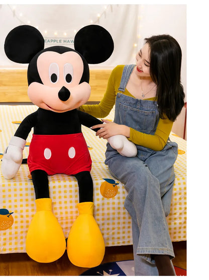 Disney 100cm Plush Mickey Minnie Doll Cartoon Cute Mouse Stuffed Toy for Kids Birthday Christmas Gift Large Hugging Pillow For