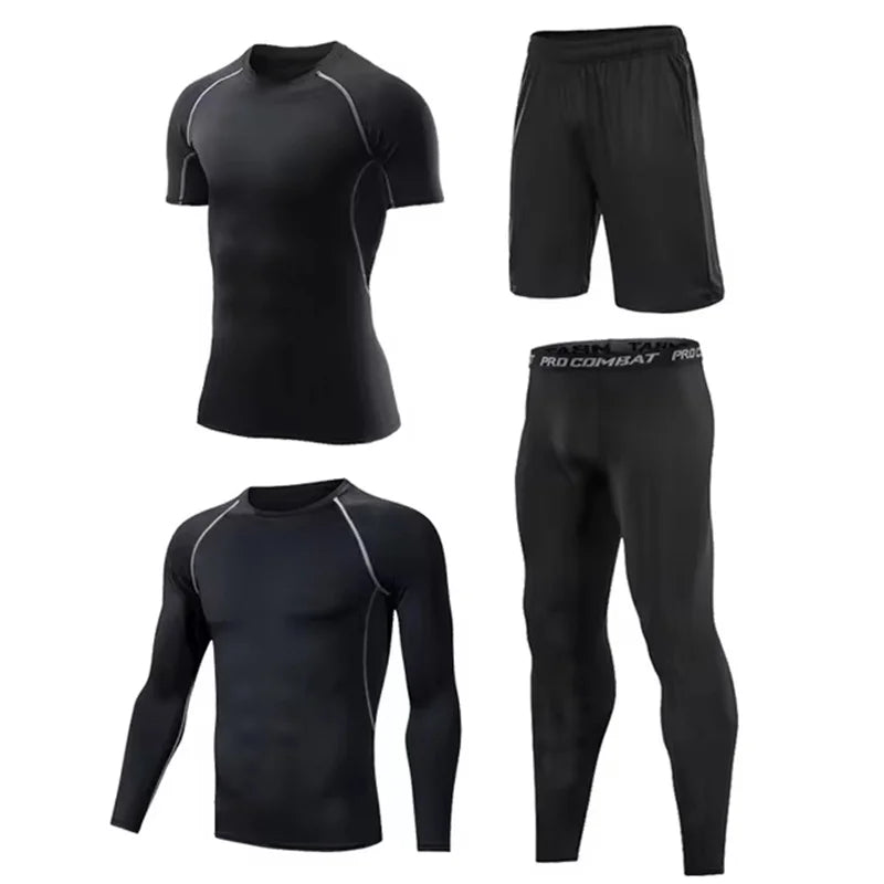 5 Fruit/Set Men’s Compression Sports Suits Gym Running Jogging Tight Training Pants - PURPLE / 4XL