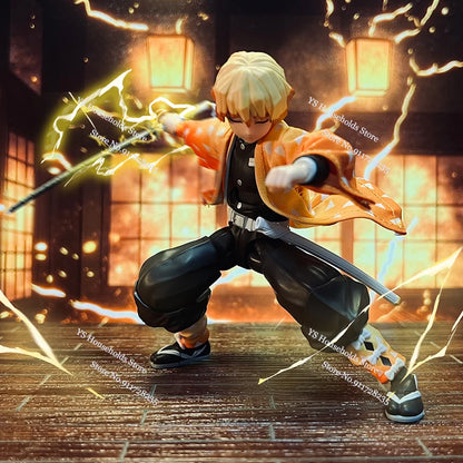 1/12 Scale Agatsuma Zenitsu Shf Anime Man Figure Mini Orange Kimono Coat Toys Clothes Accessory For 6" Soldier Body Decoration