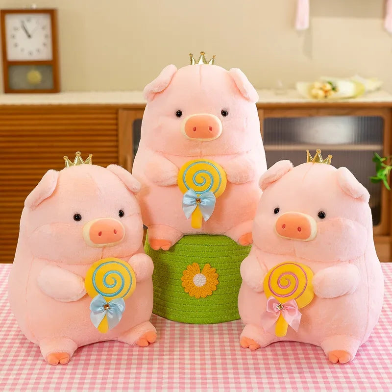 New 30cm Crown Stick Pig Doll Dwen Dwen Pig Plush Toy Children's Doll Cloth Doll Indoor Decoration Children's Gift