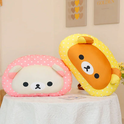 Kawaii Rilakkuma Throw Pillow Soft Back Cushion Sofa Bed Home Decor Cuddly Plushies Cartoon Sleeping Pillow Bedside Cushion