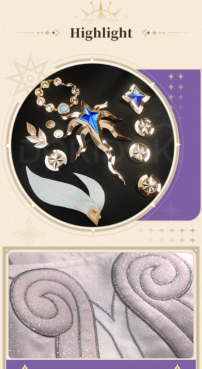 IN STOCK Cyrene Cosplay Costume Game Honkai: Star Rail【S-2XL】DokiDoki-SR HSR Metal Accessories Cyrene Wig Plus Size