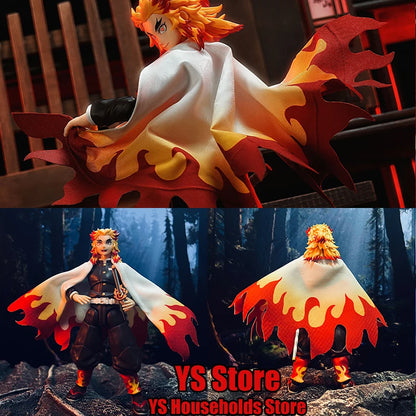 1/12 Rengoku Kyoujurou Anime Figure Mini Red White Cloak Toys Clothes Accessory For 6" Demon Slayer Shf Figma BUZZmod Soldier