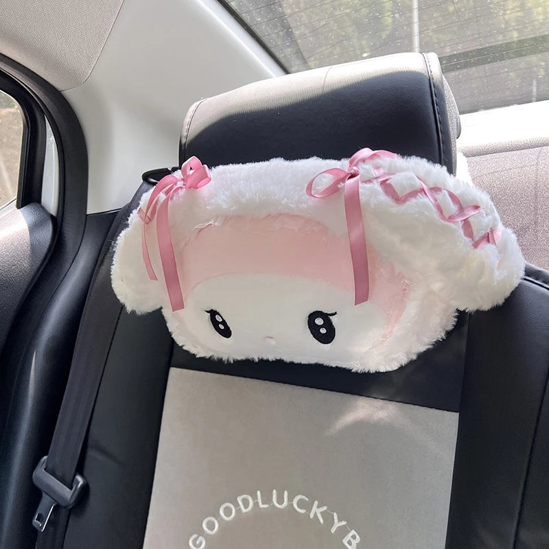 Sanrio Lolita My Melody Headrest Back Cushion Car Seat Belt Cover Stuffed Anime Kuromi Cuddly Pillow Plushies Xmas Gifts Girl