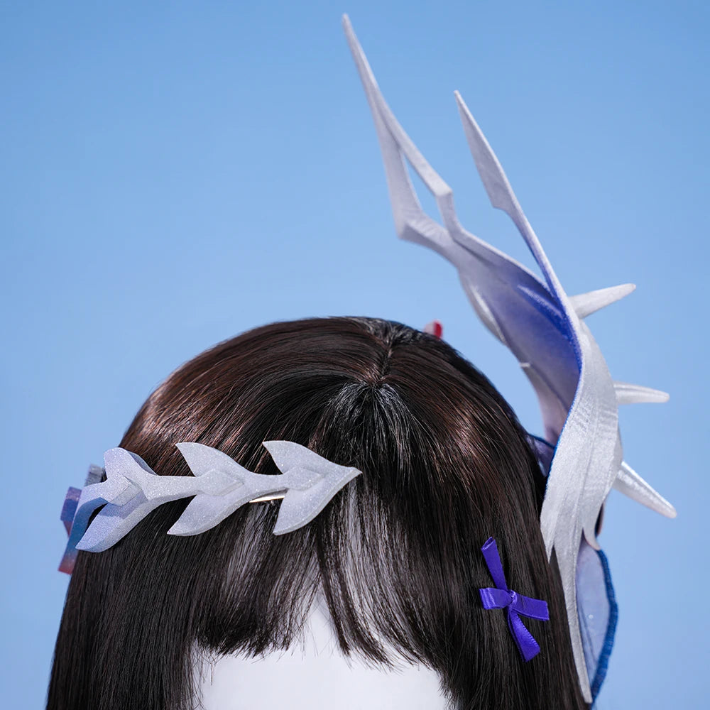 Honkai Star Rail Hysilens Cosplay Costume Wig Dress Headwear Amphoreus Festival Halloween Party for Women Girls Cos Props iCoser