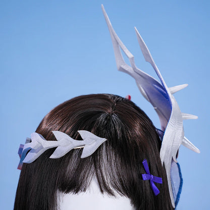 Honkai Star Rail Hysilens Cosplay Costume Wig Dress Headwear Amphoreus Festival Halloween Party for Women Girls Cos Props iCoser