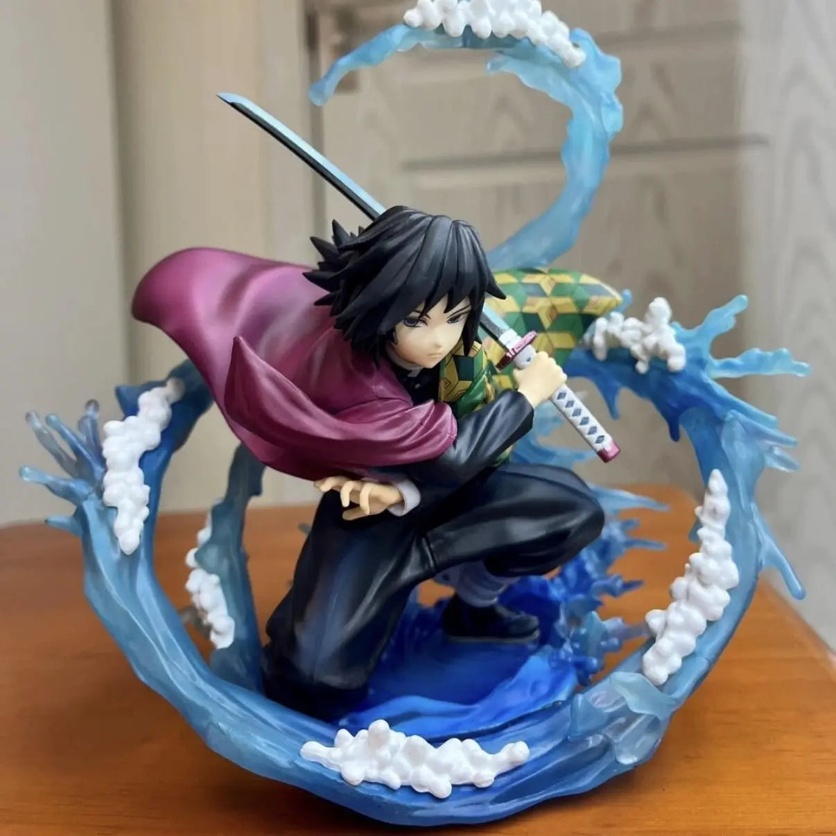 17cm Demon Slayer Anime Tomioka Giyuu Action Figure Water Breathing Statue Figurine Model Collection Room Decora Desk Toys Gift