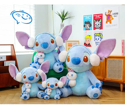 60/80/100cm Super Big Size Stitch Winter Disney Kawaii Anime Plush Stuffed Doll Cartoon Plushies Children's Pillow Holiday Gift