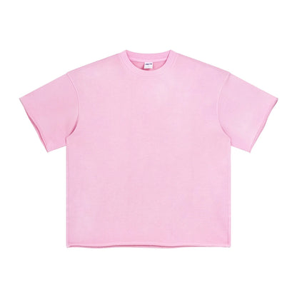 ZODF Spring Summer Men Washed Spray Dyeing T Shirts Unisex Heavy Weight Plush Distressed 360gsm T-Shirt Brand Tops HY0780