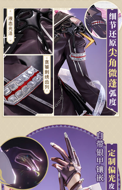 Honkai Star Rail Evernight March 7th Cosplay Costume Wig Dress Headwear Mysterious Foreign Guest Amphoreus Halloween Party Women