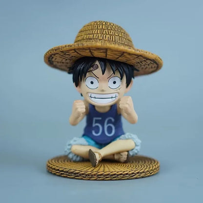One Piece Luffy Anime Figures 9.5cm Monkey D. Luffy Figure Cute Pvc Statue Desktop Decor Collection Model Toys Xmas Gift