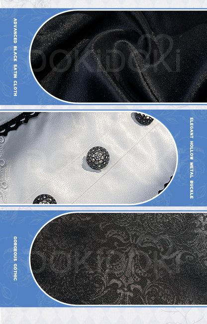 IN STOCK Asukaa Reii Cosplay Costume Anime DokiDoki-R Wome Black White Gothic Dress Asukaa Cosplay Halloween Costume