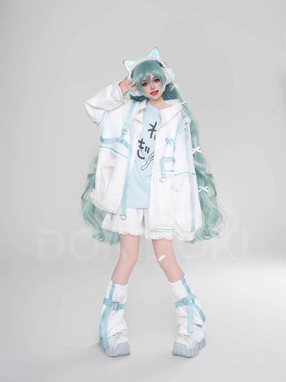 Rinn Mikuu Cosplay Costume DokiDoki-R Mikku Rinn Cosplay Women Cute Black Green Costume Set Mikuu Rinn Cosplay