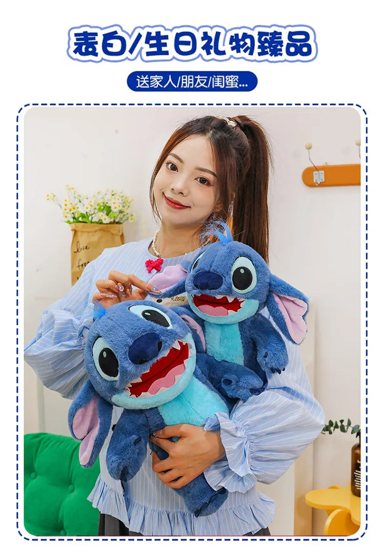 60cm Big Size Disney Stitch Cartoon Anime Plush Stuffed Doll Room Decoration Peluche Pillow Kawaii Plushies Ornaments Gifts