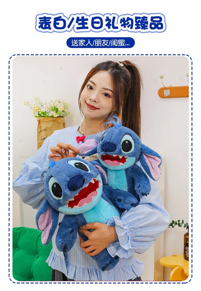 60cm Big Size Disney Stitch Cartoon Anime Plush Stuffed Doll Room Decoration Peluche Pillow Kawaii Plushies Ornaments Gifts