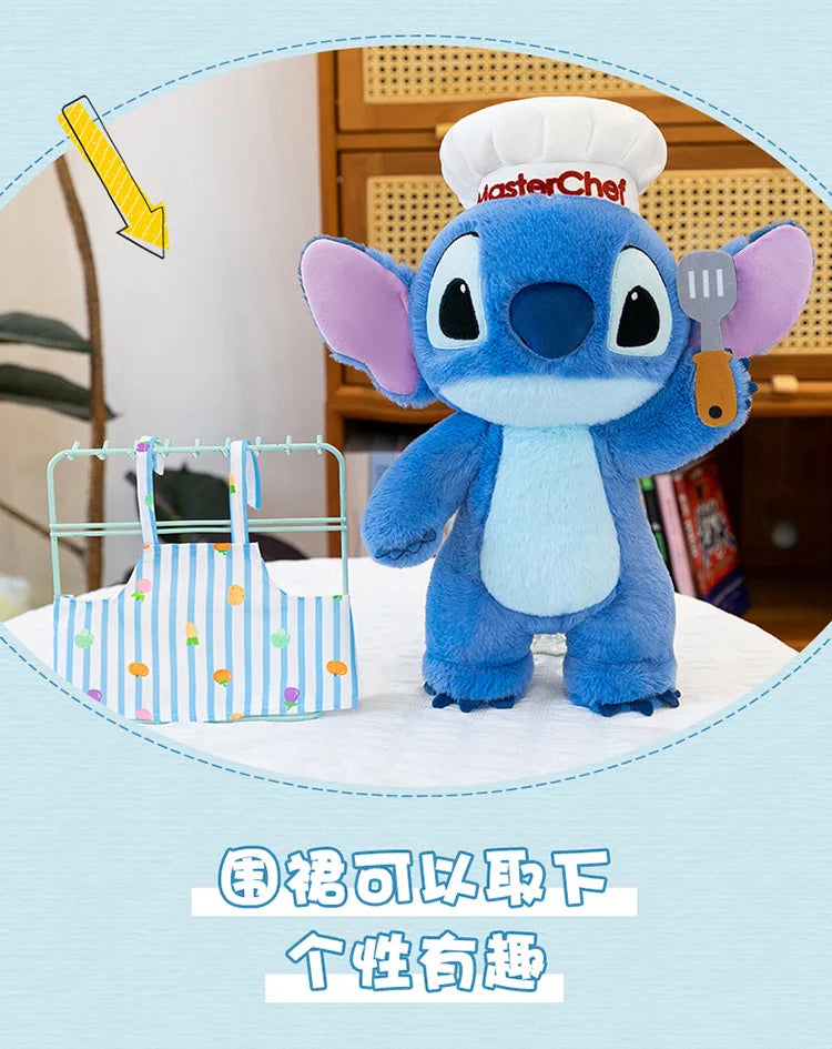 50/60/75cm Big Size Chef Stitch Disney Anime Plush Stuffed Doll Kawaii Room Decoration Plushies Children's Pillow Holiday Gift