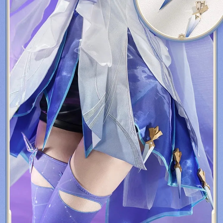 iCoser Genshin Impact Skirk Cosplay Costume Wig Dress New Skin Uniform Headwear Metal Props Halloween Party Women Girls Carnival