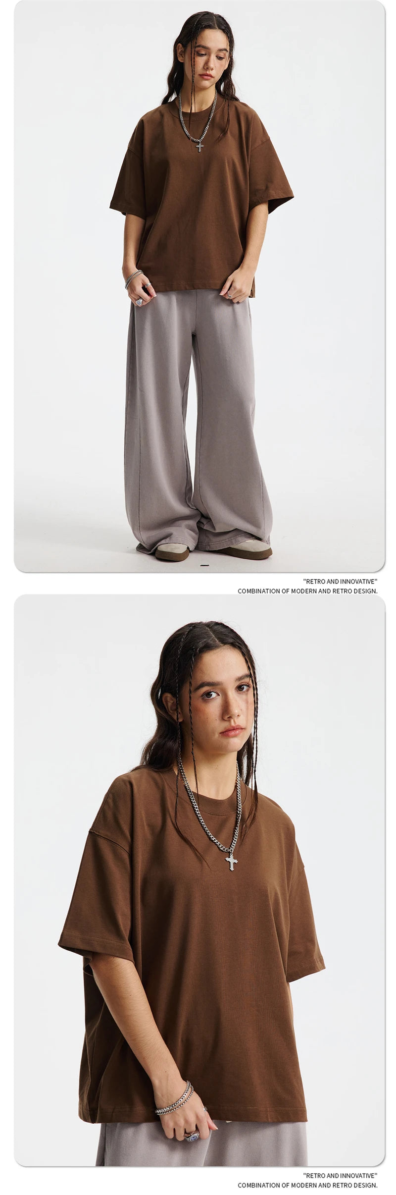 ZODF New Men Summer Boxy 275gsm Cotton T-Shirts Retro Unisex Oversized Short Version Basic T Shirt Brand Tees HY1070