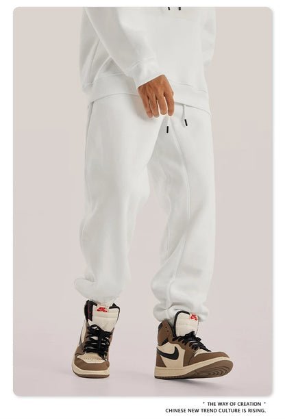 ZODF Unisex 345gsm Fleece Sweatpants Loose Fit Retro Hip Hop Winter Joggers HY0005