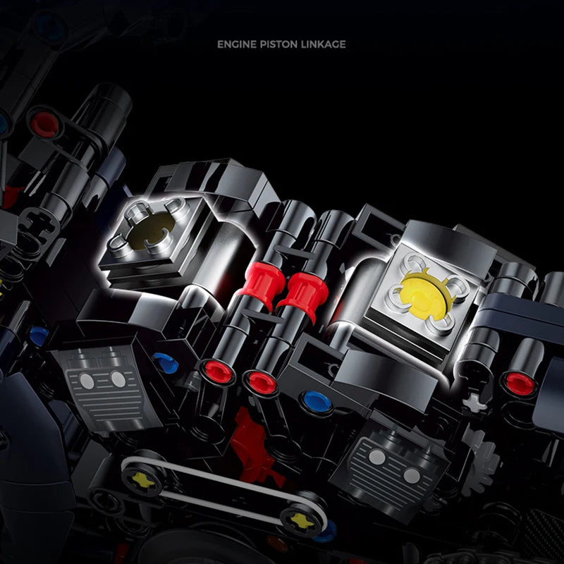 New 1:8 Night Racer Motorbike Building Blocks Sets MOC Bricks Motorcycle Model Christmas Gifts for Boys Kids Children 500+pcs