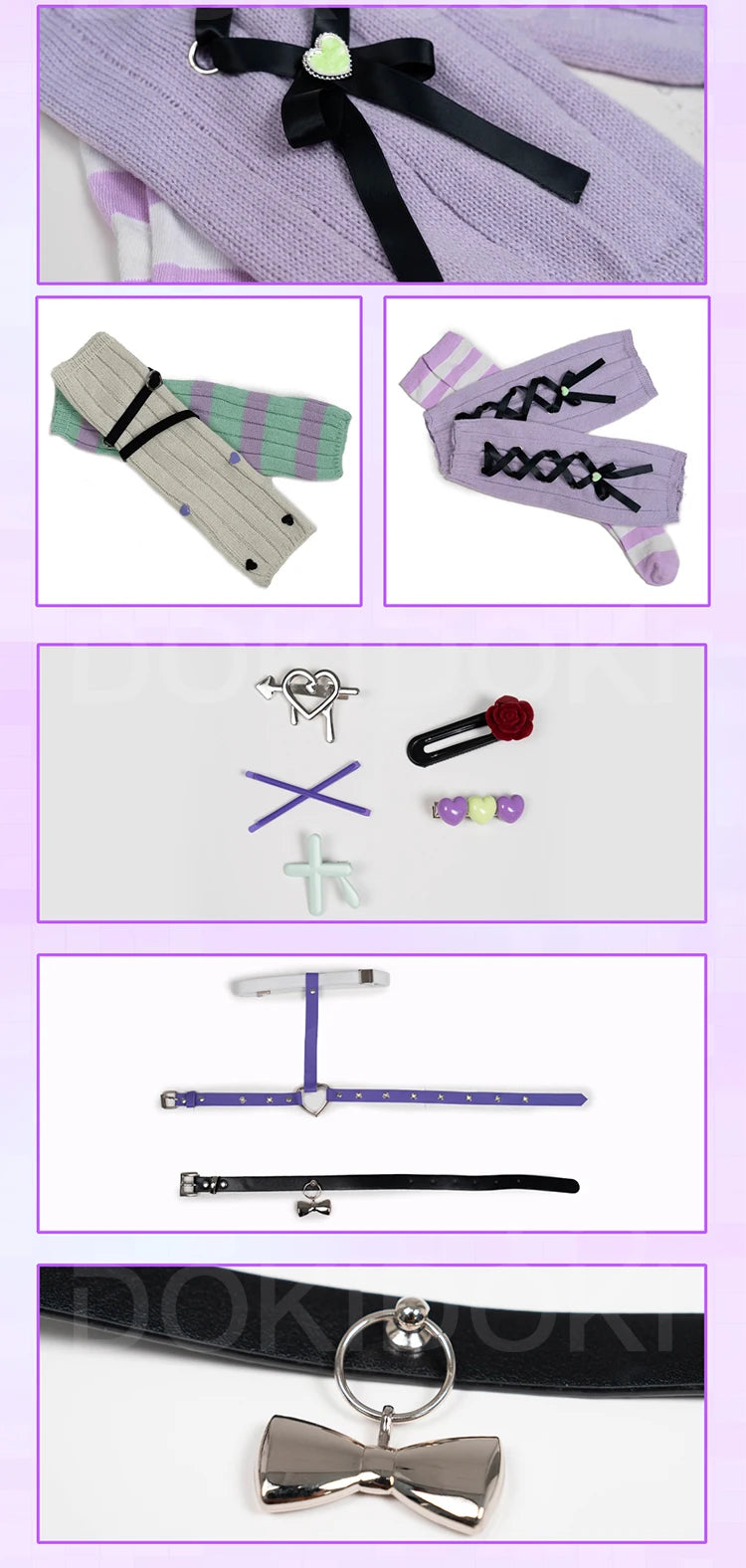 Yoisakii Kanadee Cosplay Costume Game DokiDoki-R Cosplay Women Cute Dress Cosplay Kanadee Bag Earphones Halloween Wig