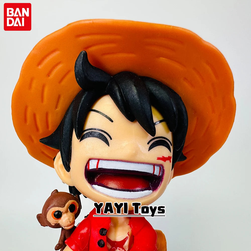 One Piece Anime Figure Sitting Laughing Luffy Action Figures Kawaii Sanji Zoro Figurine Collection Toys Doll Gift Model