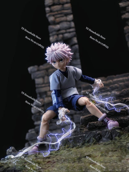 1/12 Killua Zoldyck Anime Boy Figure Mini T-shirt Shorts White Cloth Belt Clothes Toys Accessory For Hunter Shf 6inch Soldier