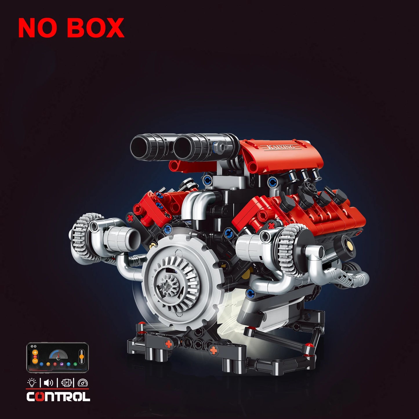 NEW Creative V8 Engine Model Set Building Block Technical Cars With LED Light Assembly Bricks Toys Decor Kids Christmas Gifts