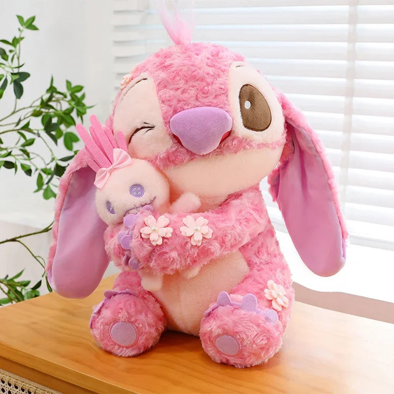30/85cm Lilo and Stitch Disney Plush Toys Pink Kawaii Scrump Anime Cartoon Plushie Sakura Stich Dolls Soft Stuffed Gift for Kids