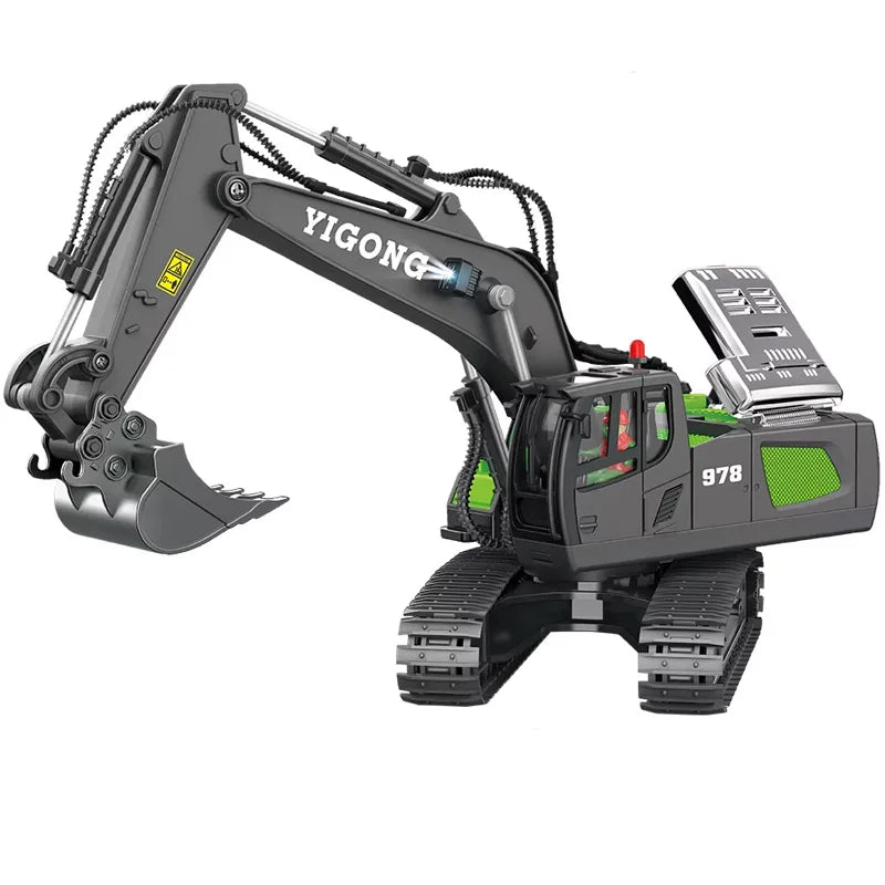 RC Excavator Bulldozer Truck Toy for Boys 2.4G Remote Control Dumper Engineering Vehicle Tractor Crawler Birthday Gift
