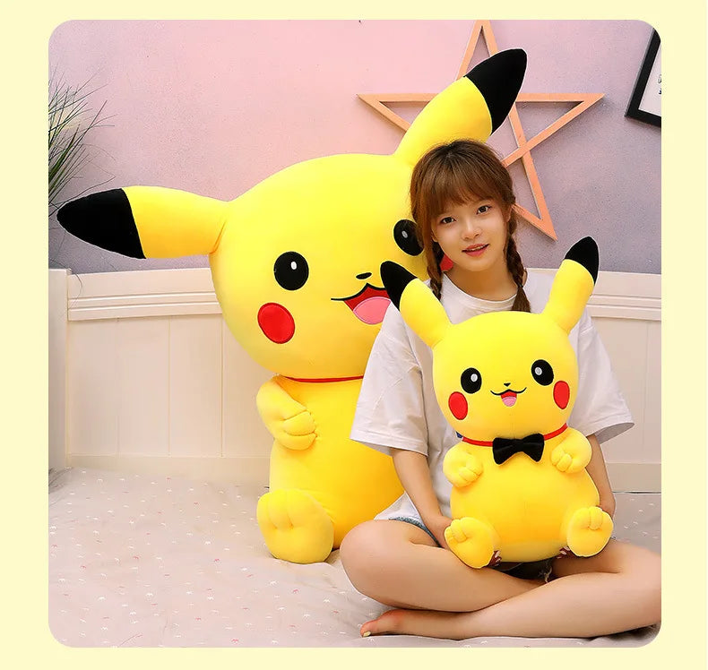 40/50/60/80/100CM Big Size Pokemon Pikachu  Plush Toy Kawaii Stuffed Cartoon Anime Comfortable Soft Doll Christmas Plushies Gift