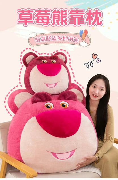 65cm Disney Toy Story 4 Strawberry Bear Cute Girl Heart Bear Backrest Plush Toy Doll Pillow Doll Cushion with Strawberry Flavor