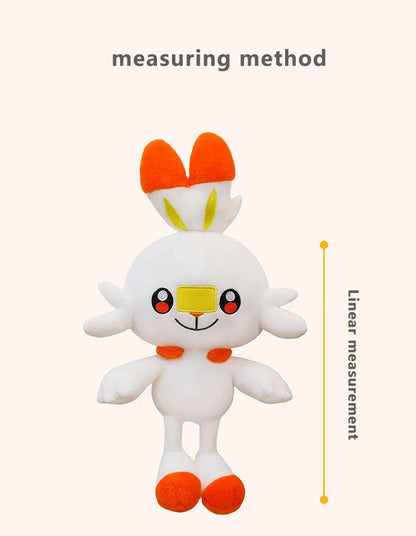 50/90cm Scorbunny Pokemon Large Plush Toys Anime Doll Cute Giant Pokémon Rabbit Cartoon Stuffed Plushie Pillow Gift for Kid Xmas