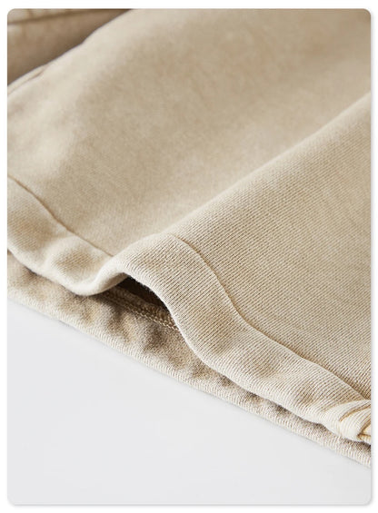 ZODF 2024 Summer Men 350gsm Washed Cotton Shorts Unisex Retro High Street Loose Side Slit Short Pants Streetwears HY0839