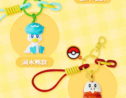 Genuine Pokemon Keychain Pikachu Gengar Sylveon Sprigatito Quaxly Fuecoco Anime Action Figure Toy Keyring Fragrance Pendant Gift