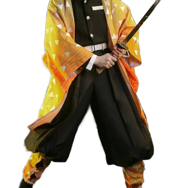 IN STOCK Agatsumaa Zenitsuu Cosplay Costume Anime DokiDoki-SR Men Uniform Costume Zenitsuu Cosplay Haori