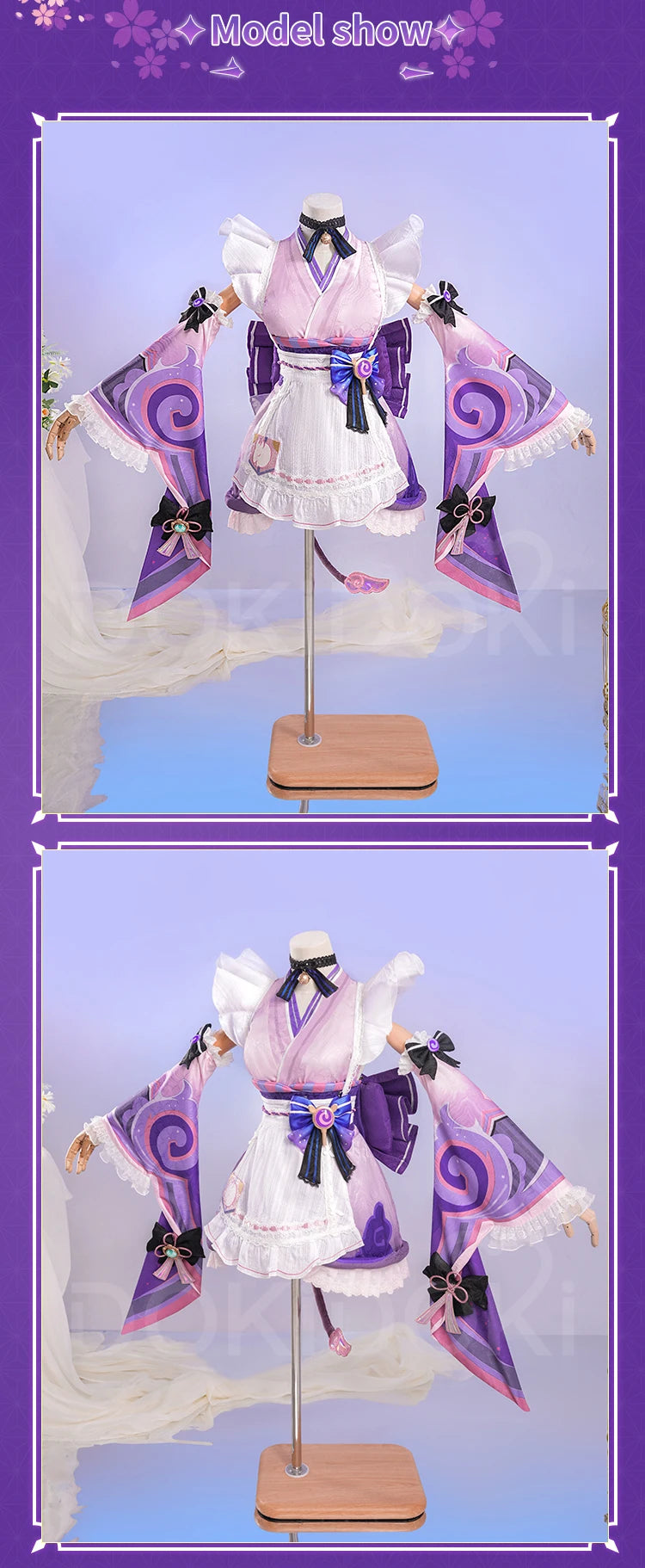 Yumemizuki Mizuki Cosplay Costume Game Genshin Impact【XS-2XL】DokiDoki-R Women Cute Dress Halloween Tail Plus Size