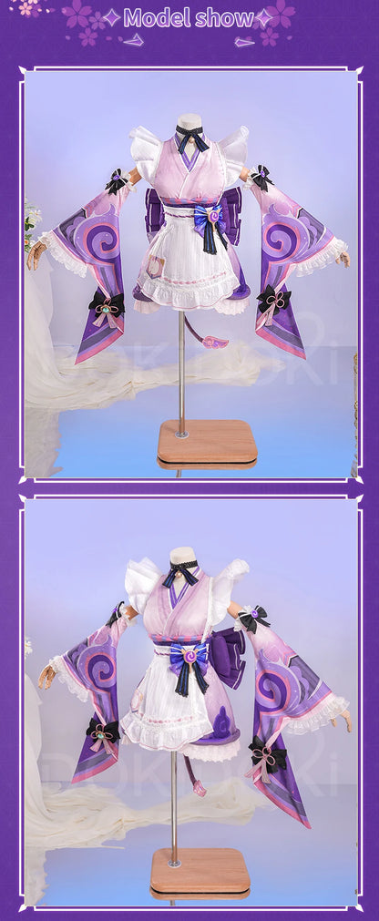 Yumemizuki Mizuki Cosplay Costume Game Genshin Impact【XS-2XL】DokiDoki-R Women Cute Dress Halloween Tail Plus Size