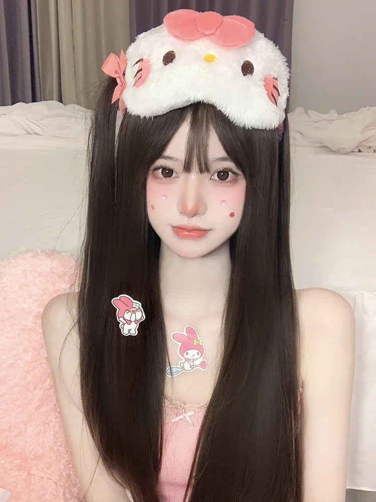 New Kawaii Sanrio Cinnamoroll Plush Eye Mask Anime Cinnamoroll Blackout Eye Mask Lunch Break Sleep Ladies Eye Protection