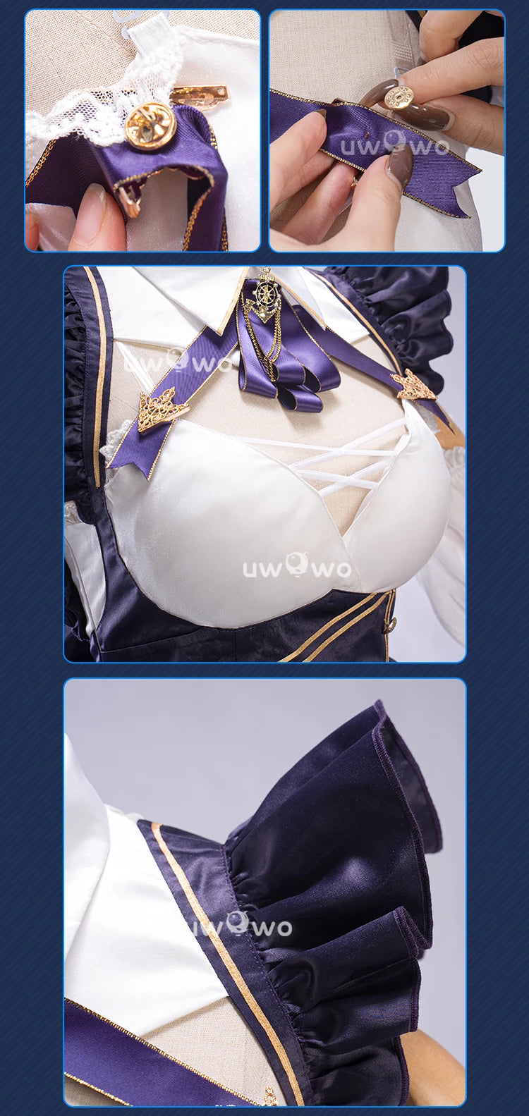 IN STOCK UWOWO Cheshire Cosplay Game Azurr Lanee Cheshire Default Cosplay Costume New outfit Halloween Costume