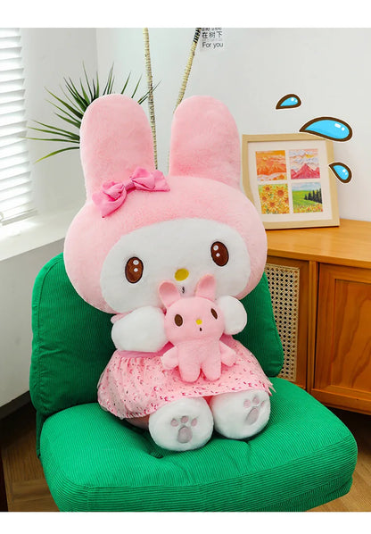 45/55/75CM Big Size Sanrio Hug A Bunny Kuromi My Melody Plushies Cartoon Anime Stuffed Children Toy Comfortable Soft Doll Gift