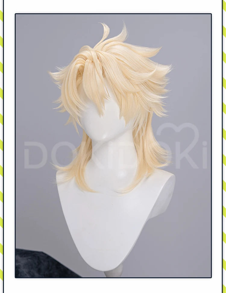 IN STOCK Varka Durin Rerir Wig Game Genshin Impact Song of the Welkin Moon DokiDoki Knights of Favonius Varka Wig Halloween Horn