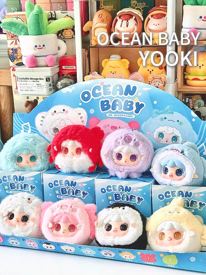 Yooki V6 Ocean Baby Series Vinyl Plush Blind Box Girl Bag Pendant Kawaii Figurine Fashion Decoration Gift - Random 2PCS