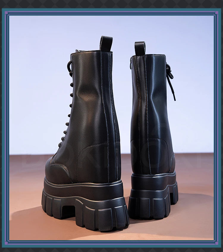 IN STOCK Women Cosplay Props 18cm Heightening Shoes DokiDoki Women Daily 12cm 11cm 18cm 22cm Black White Boots Shoes Halloween