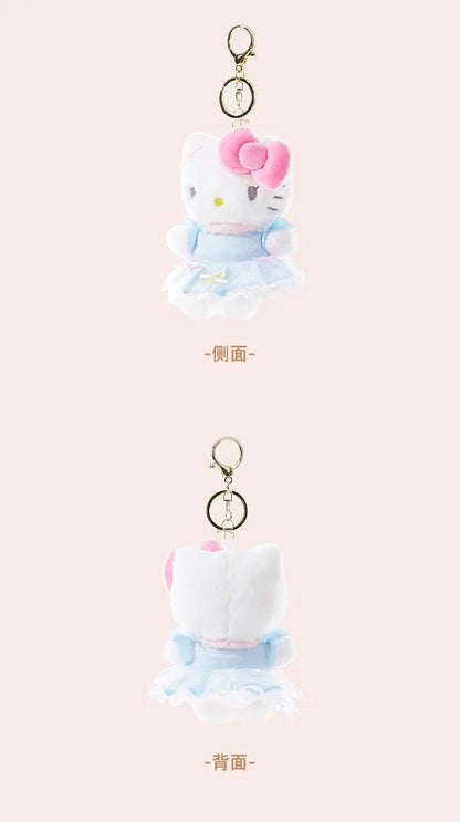 Genuine Sanrio Hello Kitty Cute Girl Keychain Car School bag Pendant Kids Plush Toys Keyring Plushier Birthday Christmas Gift