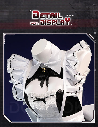 Privaty Cosplay Costume Game DokiDoki-R Women Cute Black White Maid Dress Privaty Sexy Costume Cosplay Suits