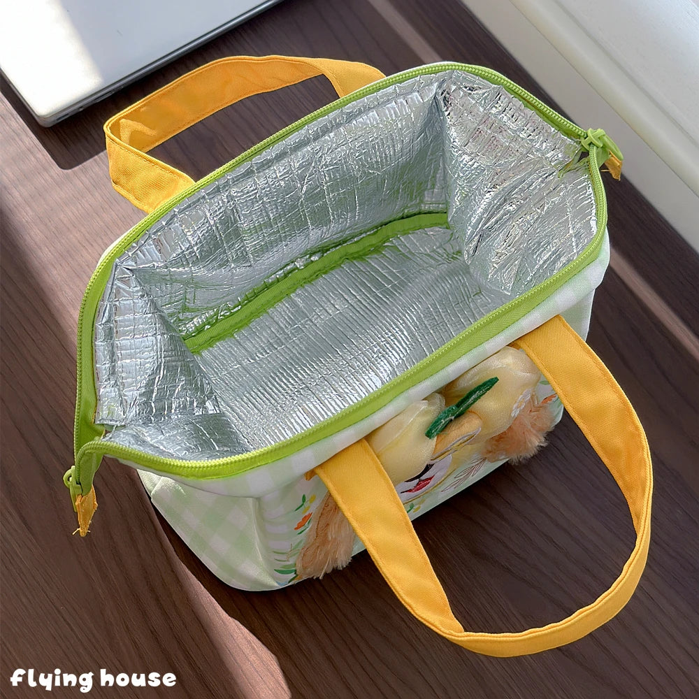 Adorable Linabell CookieAnn Thermal Lunch Bag Plush Insulated Tote Cute Handbag Bento Bag Kawaii Shopping Bag Gifts Girl