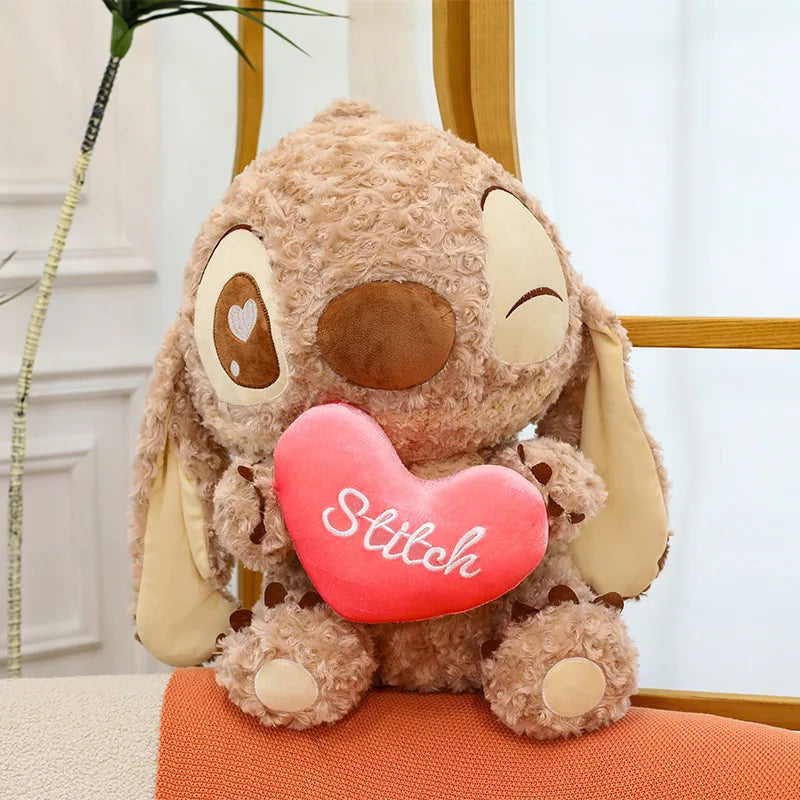 45/60/70cm Big Size Curly Stitch Disney Anime Plush Stuffed Doll Kawaii Coffee Plushies Pillow Ornaments Children's Holiday Gift