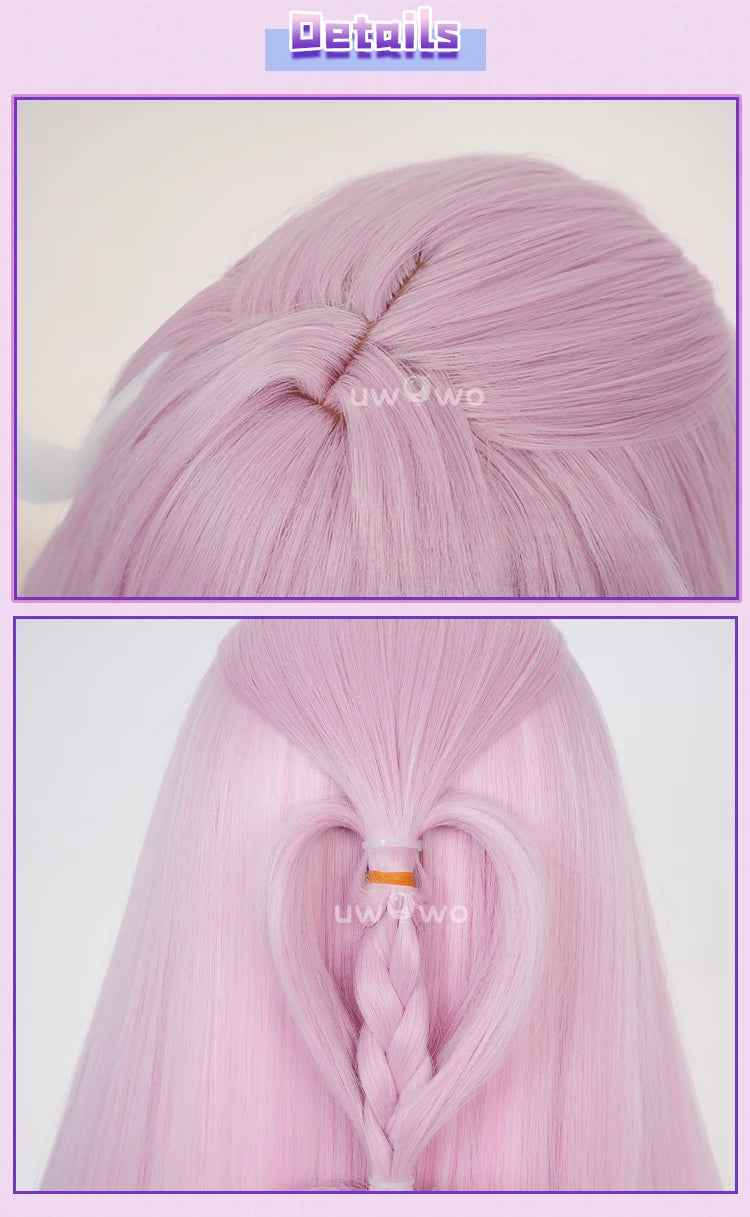 UWOWO Cyrene Wig Game Honkai Star Rail Cyrene Cosplay Wig Long Hair Pink and Blue and Green gradient Hair  Halloween Wig