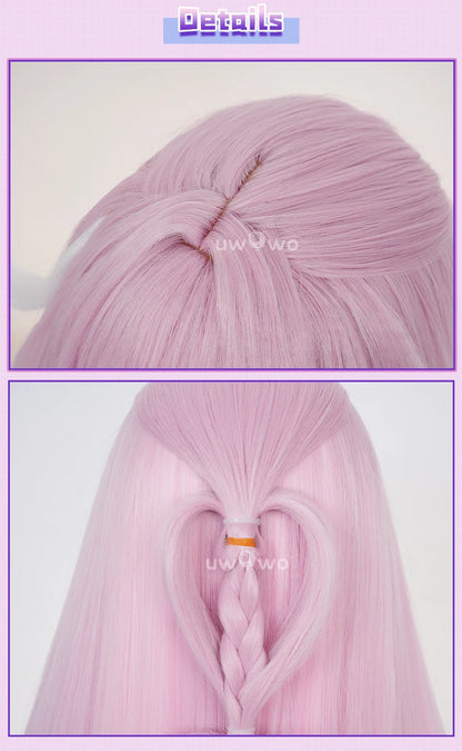 UWOWO Cyrene Wig Game Honkai Star Rail Cyrene Cosplay Wig Long Hair Pink and Blue and Green gradient Hair  Halloween Wig